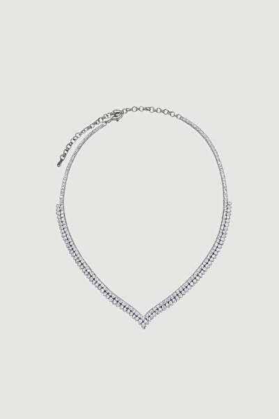 Gusto Su Yolu Taşlı Kolye - Gümüş