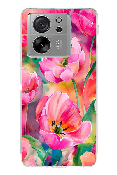 lelia حافظة هاتف شفافة متوافقة مع Mi 13T مطبوع |   مجموعة: سلسلة باستيل بلوم ...