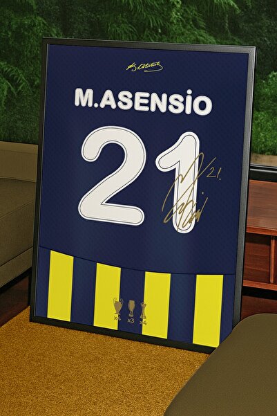 Empressco Marco Asensio 21 İmzalı Forma Tasarım Tablo Poster (Çerçeveli)
