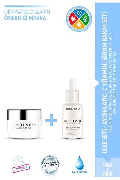 DERMEDIC MELUMIN LEKE SETİ- AYDINLATICI -C VİTAMİNİ SERUM BAKIM SETİ