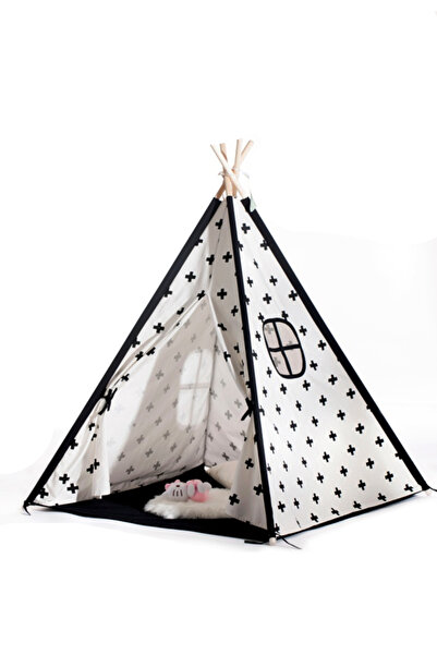 OEM Cort copii stil indian Teepee Tent Plus BathVision, 120x120x160 Negru