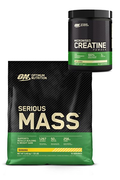 ON Optimum Nutrition Serious Mass Muz Aromalı Gainer 5.45 kg Kreatin 317 g Sp...