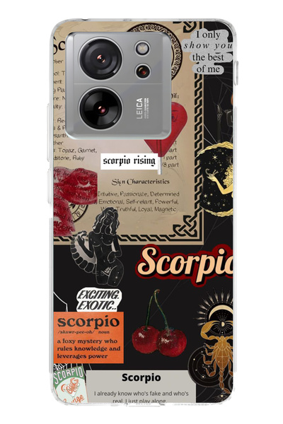 lelia حافظة هاتف شفافة متوافقة مع Mi 13T مطبوع |   مجموعة: زودياك ميوس سيليستيا