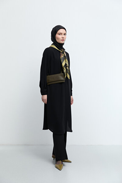 Tuğba Gizli Patlı Basic Tunik - Siyah