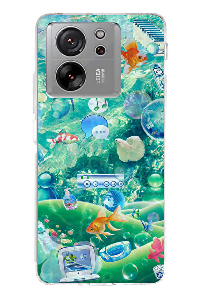 lelia حافظة هاتف شفافة متوافقة مع Mi 13T مطبوع |   مجموعة: إيرو جلاس ميراج