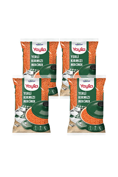 Yayla Yerli Kırmızı Mercimek 1 kg x4