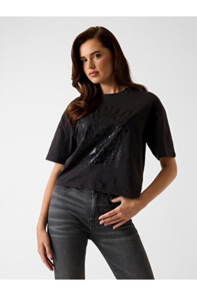 Guess Jersey Kadın Boxy Fit T-Shirt