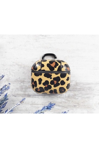BloominBag AUREL Snap Leopard Tan Hakiki Deri AirPods 3 Kılıfı – Charm AirPod...