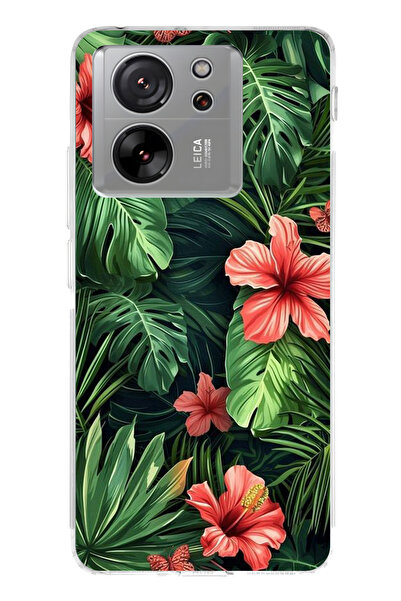 lelia حافظة هاتف شفافة متوافقة مع Mi 13T مطبوع |   مجموعة فلورالوكس بوتانيكا