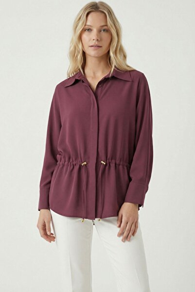 Rays Туника с пристягащ колан в бордо и прилепнали ръкави 251217