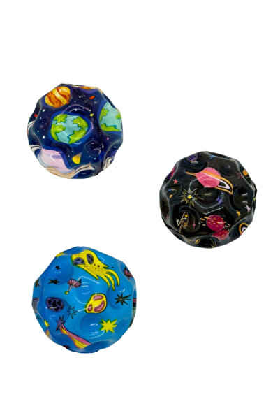Ball Minge Moon pentru Copii 7 cm, Minge Antistres cu Model Planete si Spatiu