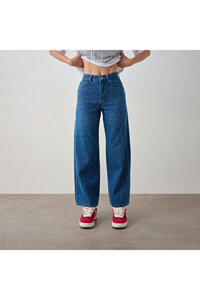 LOCO LOCO Girls Denim Pants, 10-11Y