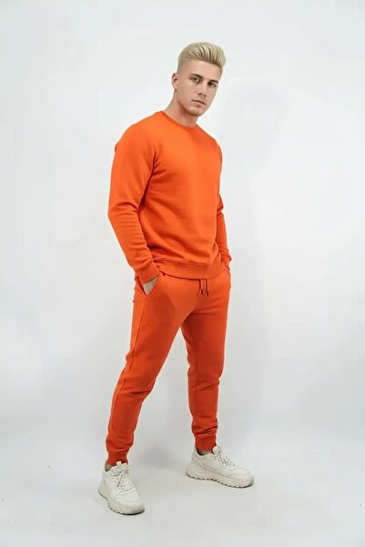 Hersley New Season 3 Threaded Men's Sweatshirt Minimal Logo