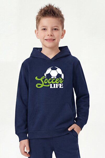 FYK KİDS Με τσέπη καγκουρό με κουκούλα Φούτερ για αγόρια με λεπτομέρειες εκτύ...