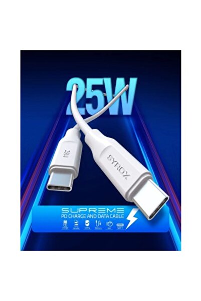 Syrox iPhone uyumlu iki taraflı typc girişli hızlı şarj kablosu YERLİ ÜRETİM