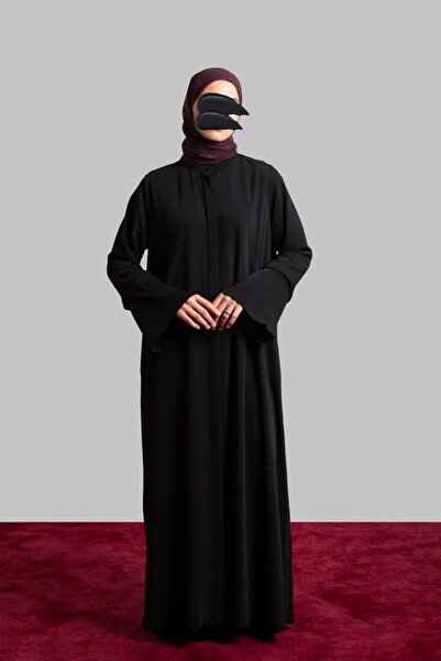 Lemaye İspanyol Kol Düğmeli Ferace Siyah