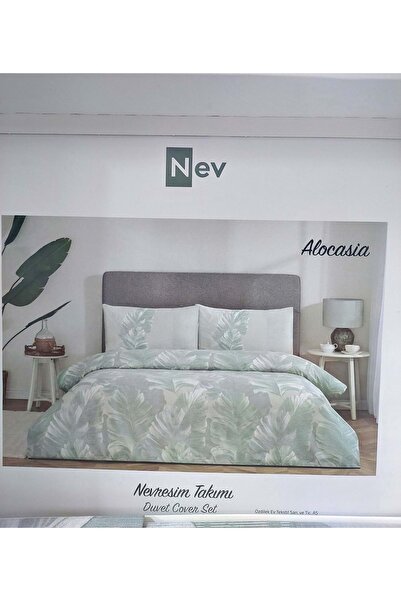 Özdilek Nev Serisi -Alocasia Yeşil- Çift Kişilik Nevresim Takımı