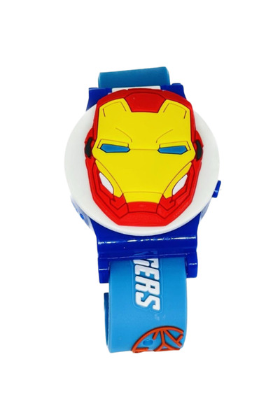 OEM Ceas pentru Copii cu Supererou, Curea Silicon Albastra, Design Cartoon
