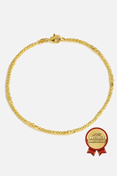 MEKS JEWELS Mikron Altın Kaplama 925 Ayar Gümüş Dorika Bileklik