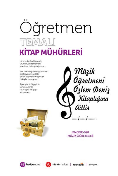 HEDİYENOMİ MühürMarket > ختم كتاب لمعلم الموسيقى - Ex-libris - ختم كتاب > MMO...