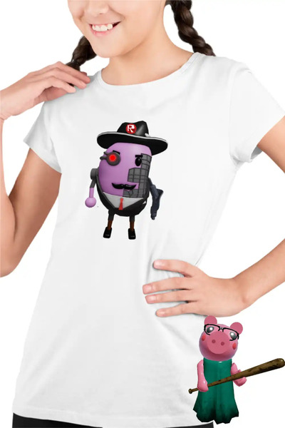OEM Tricou Copii Fete Mr P Roblox Piggy Pigy