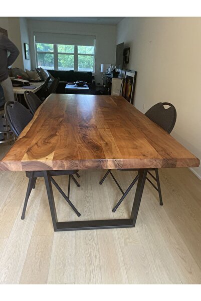 BRK Design Doğal Ahşap Masa Modern & Şık Tasarım Çok Amaçlı Kullanım