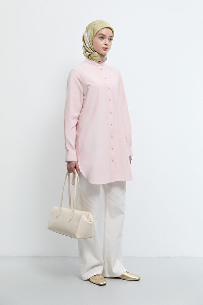 Tuğba Yandan Yırtmaçlı Tunik - Pembe