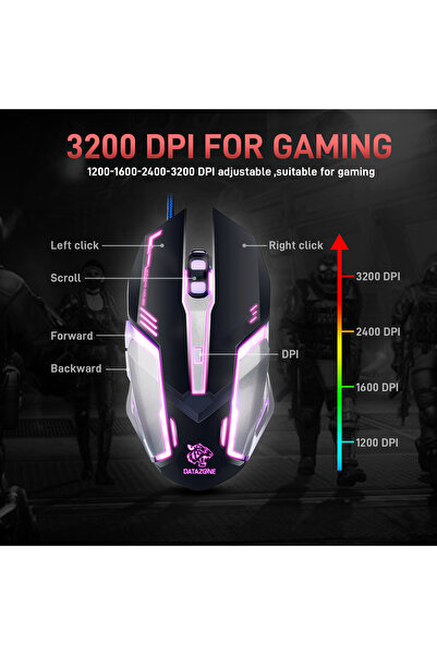 Datazone لوحة مفاتيح/ماوس ميكانيكية للألعاب مزودة بخاصية النقر مقاومة للماء م...