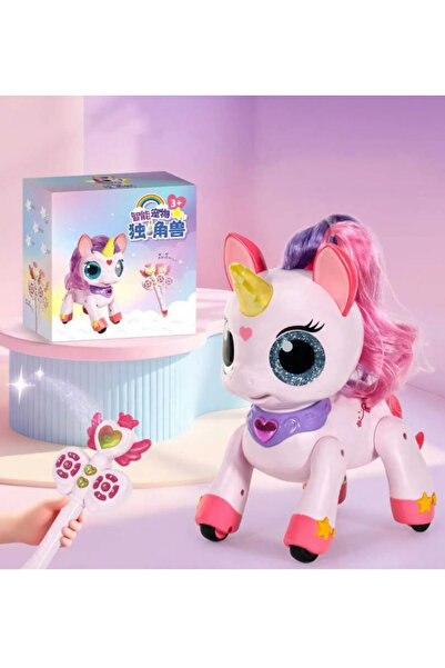 LRS STORE Uzaktan Kumandalı Yürüyen Unicorn Pony Oyuncak–Işıklı Müzikli Sevim...