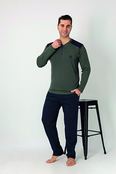 Estiva Men's Alt Patterned Epaulettes Long Sleeve Patched Combed Cotton Overs...