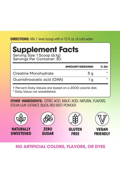 Fit & Lean Creatine for Women (6.46 Ounce (Pack of 1), Rainbow Sherbert)