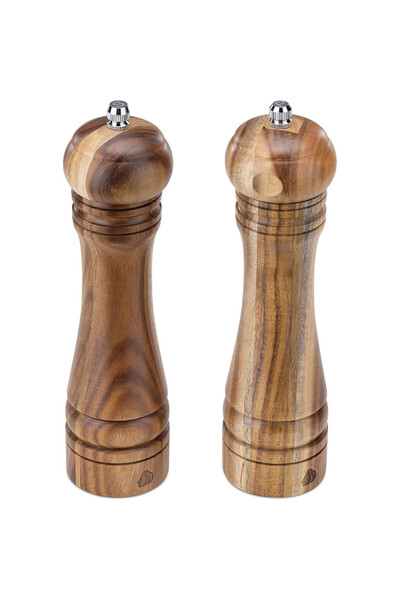 Navaris Set de 2 râșnițe de sare și piper, lemn de salcâm, mecanism de măcina...