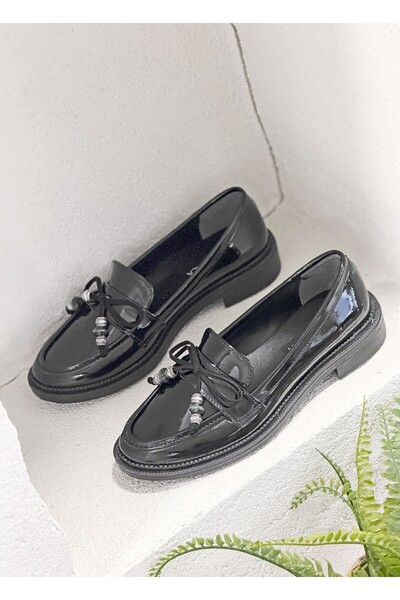 NUR KARACA 26by99-807 Beaded Bow Detail L Loafers Shoes Women