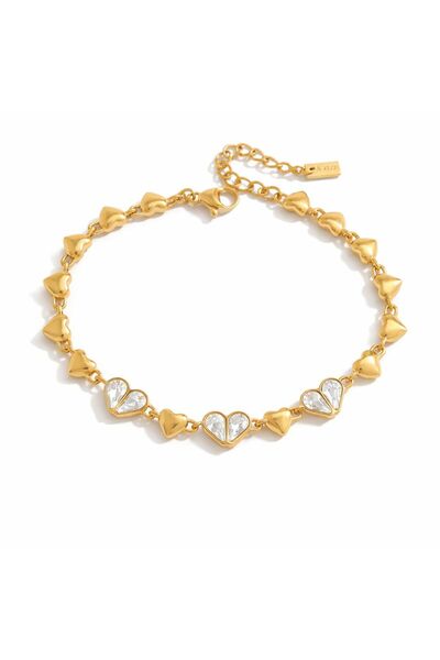 NOVVO Brățară cu inimioare multiple placată cu aur de 18k
