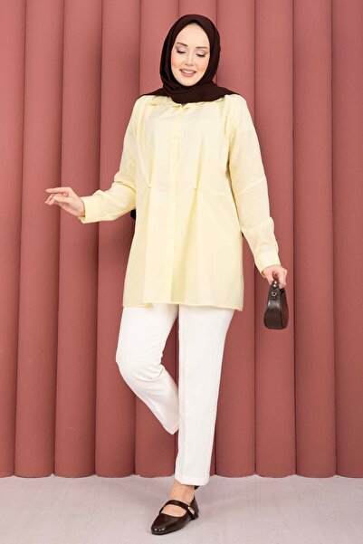 HTN Alin Waist Adjustable Buttoned Shirt Yellow