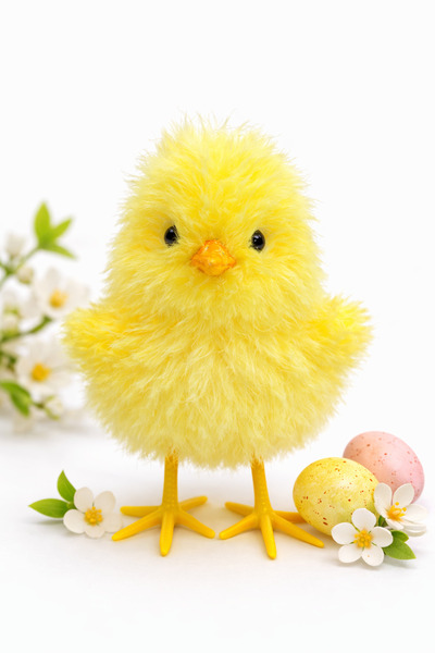 GIA'S WORLD Decoratiune de Paste Pui galben 16 cm