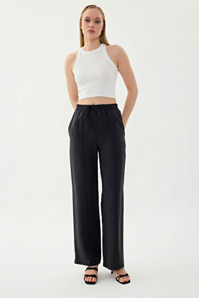 Vitrin Front Stitched Elastic Waist Trousers