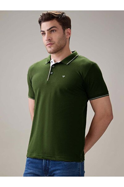 Generic Solid Brand Logo Regular Fit Cypress Polo T-shirt