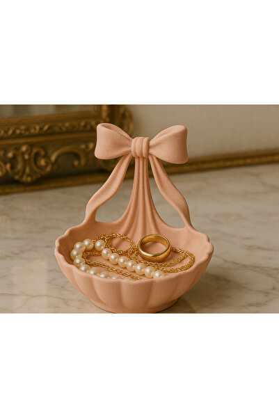 DU&ER صينية مجوهرات أنيقة متعددة الأغراض تفاصيل فيونكة - منظم للإكسسوارات