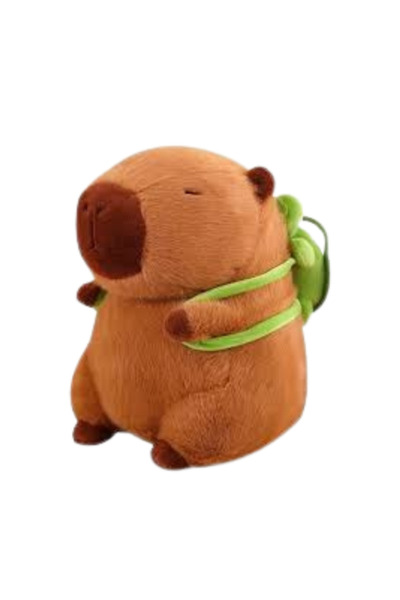 OEM Jucarie de Plus Capybara cu Rucsac Broscuta, 20 cm, Plus Moale pentru Copii