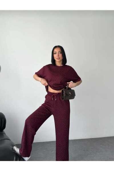 LAVRE Modal Fabric Stone Detailed Comfortable Fit Double Set