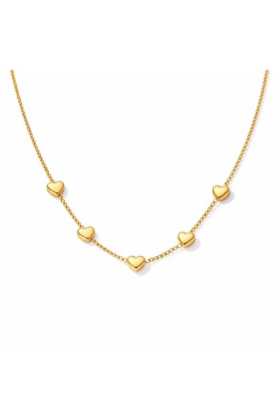 NOVVO Multi Heart Necklace Plated with 18k Gold