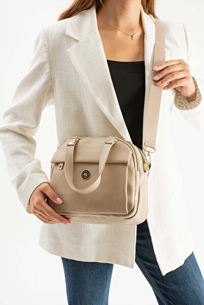 Ayakkabı Fuarı Elit Snms-1431C Women's Shoulder Bag Sand