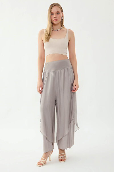 Vitrin High Waist Elastic Silk Pants