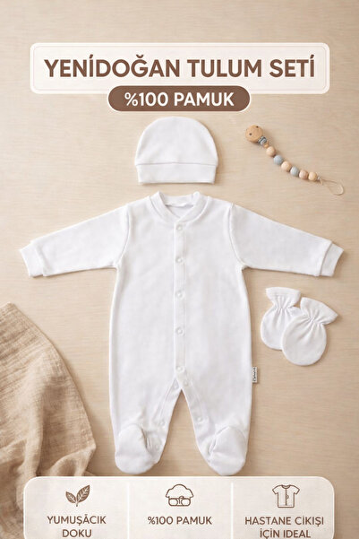 jr.bunnies Jr Bunnies Newborn 100% Cotton Baby Romper Set 0-3 Months Hospital...