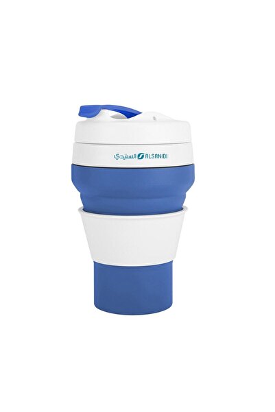 AL SANIDI Silicone Coffee And Tea Cup, Coffee Cup For Trips And Travel, Blue,...