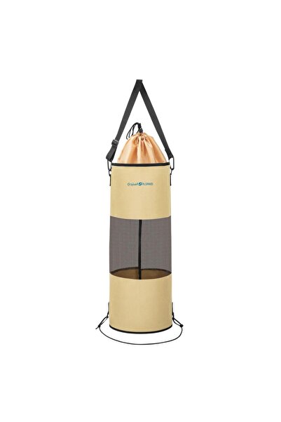AL SANIDI Foldable Waste Basket, Waste Paper Container, Beige, Size 25.5*86 Cm