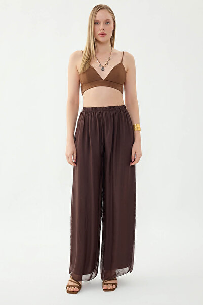 Vitrin Elastic Waist Lined Silk Trousers