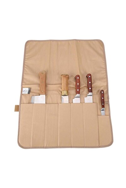 AL SANIDI Chef'S Foldable Knivess Bag, Knives Case, Beige, Size 49.5*64*3Cm