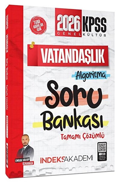 İndeks Akademi Yayıncılık 2026 KPSS Vatandaşlık Algoritma Soru Bankası Çözüml...
